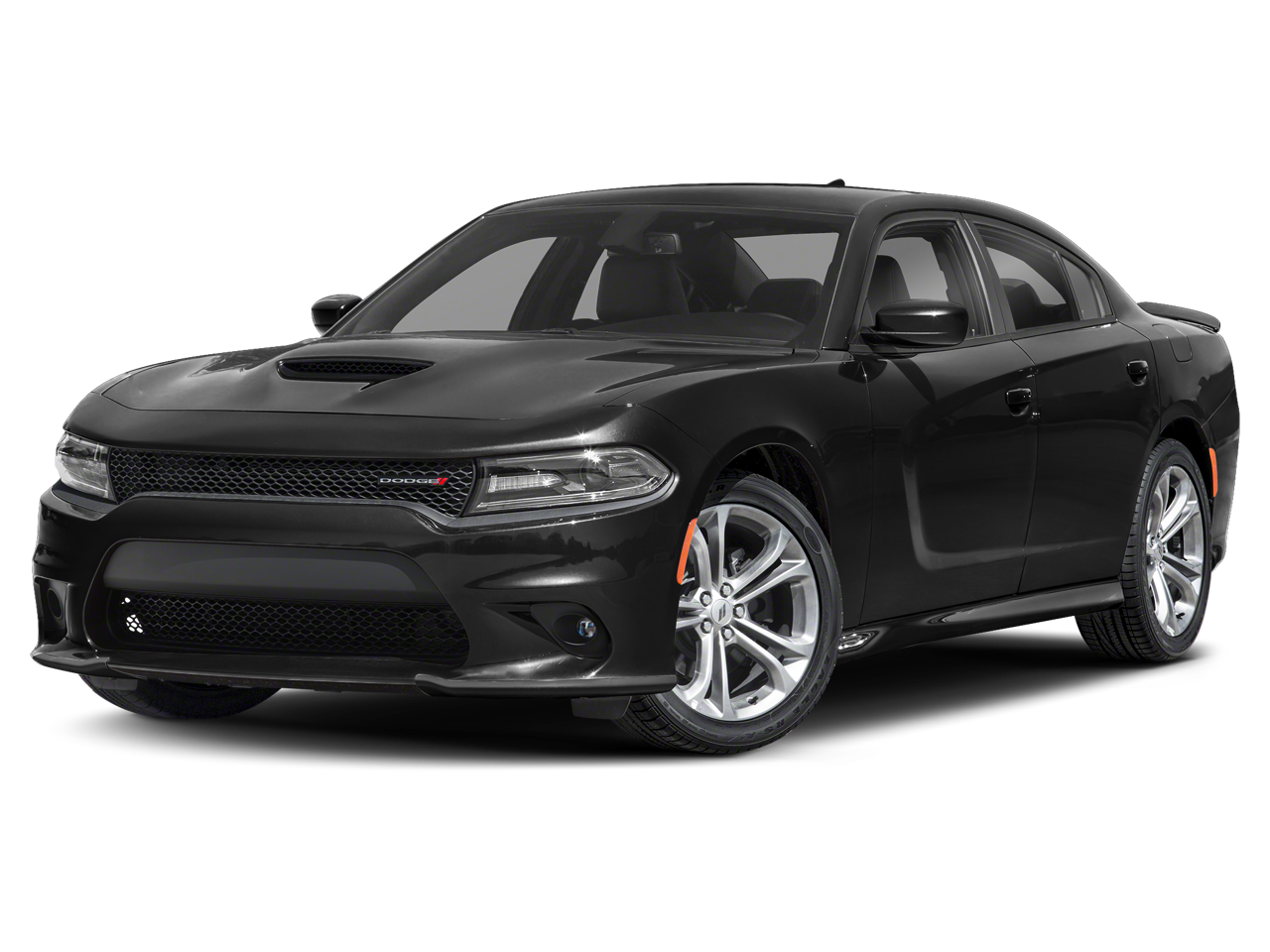 2019 Dodge Charger R/T RWD in Pitch Black Clearcoat — front three-quarter view