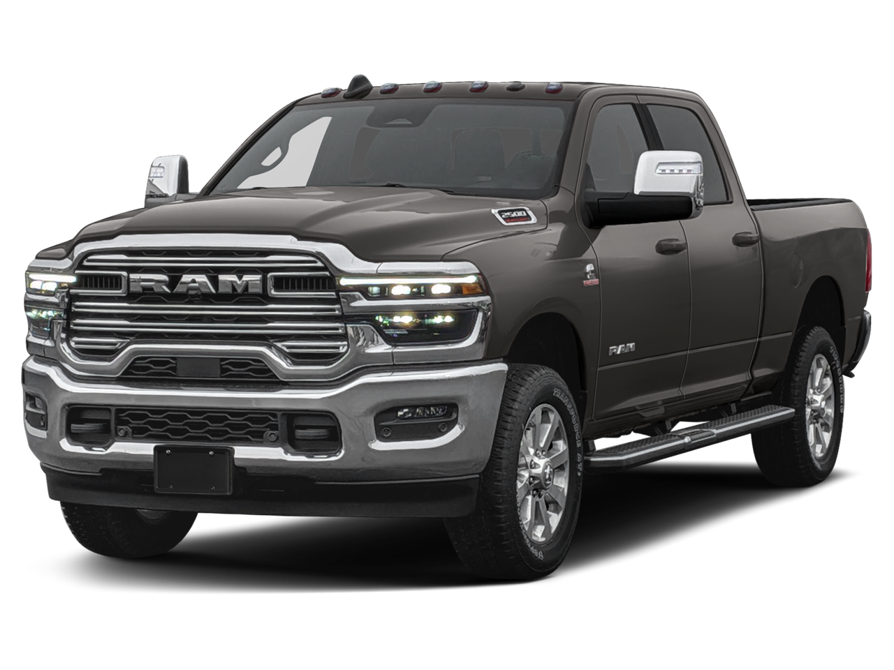 2026 RAM Ram 2500 RAM 2500 LARAMIE CREW CAB 4X4 6'4' BOX in Granite Crystal Metallic Clear-Coat Exterior Paint — front three-quarter view