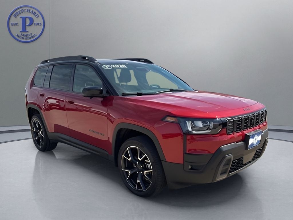 2026 Jeep Cherokee CHEROKEE OVERLAND 4X4 in Red Hot Pearl-Coat Exterior Paint — front three-quarter view